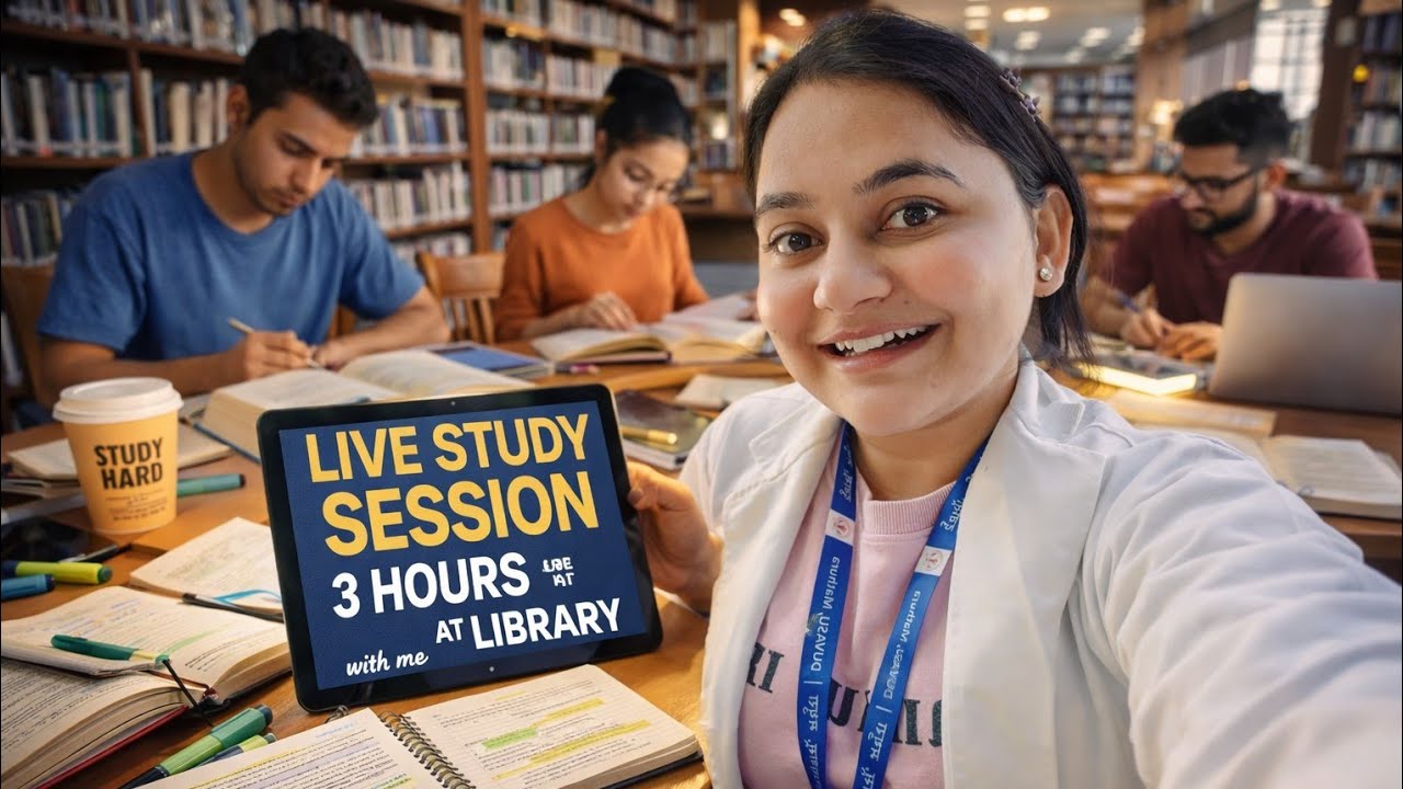 Live Study With Me 📚 | 3 Hour Library Study Session | Real Time Focus ...