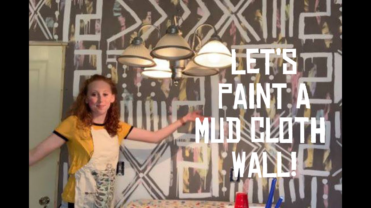 Painting A Mud Cloth Wall In My Art room! - YouTube