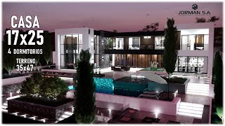 Modern House Design with 4 Bedrooms Family Home | 17x25m 2 Storey | Jorman HomeDesigns