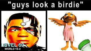 guys look a birdie meme (uncanny)