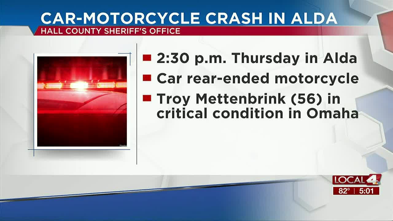 Grand Island man in critical condition after car-motorcycle crash - YouTube