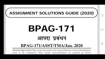 BPAG 171 Ignou Solved Assignment 2020-21