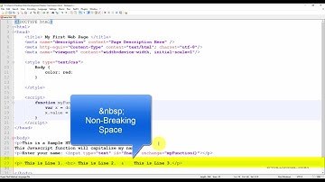HTML Non Breaking Space |   tag | Html important tag