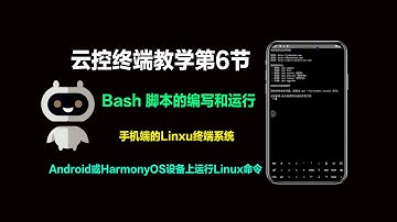 云控终端使用教程第6节 Bash 的shell脚本编写运行 手机端的Linux系统 Android HarmonyOS 终端 安卓鸿蒙shell命令