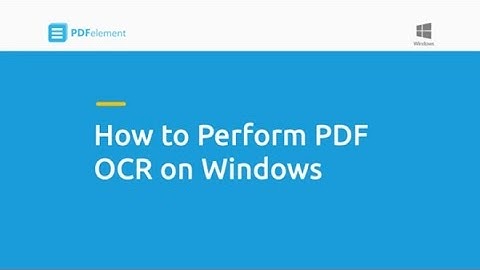 How to Perform PDF OCR on Windows