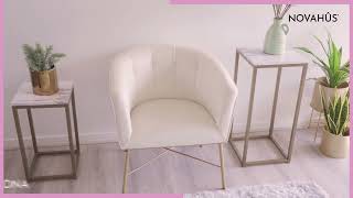 Silla Poltrona Terciopelo Navona Beige