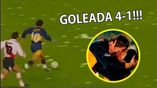 El ultimo superclasico de Maradona en la Bombonera! Boca 4-1 River (1996)