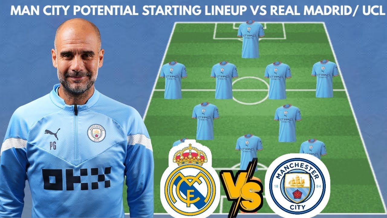 MANCHESTER CITY Potential Starting Lineup Vs REAL MADRID Champions MANCHESTER CITY Potential Starting Lineup Vs REAL MADRID Champions