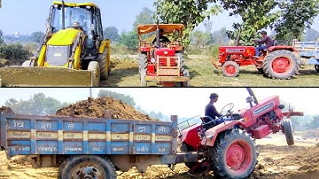 Tractor Wala||Tractor Wala Video||Tractor and Jcb 3dx loading soil and dumping soil||Jcb wala video