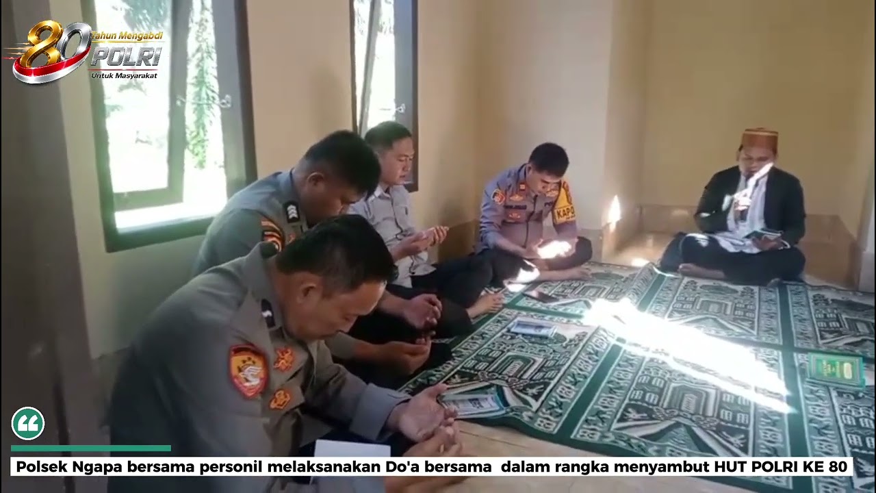 Polsek Ngapa bersama personil melaksanakan Doa bersama menyambut HUT Bhayangara ke 80 & 1 muharram