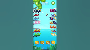 Bird sort puzzle walkthrough challenge level 151 part 2#trending #viral #game #shortvideo