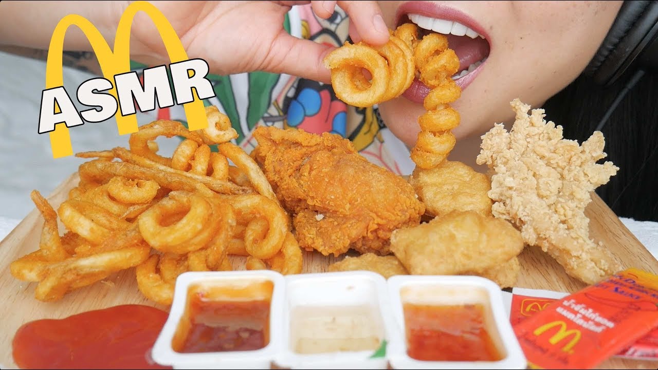 ASMR *BEST McDonalds FRIED Chicken (CRUNCHY EATING SOUNDS) | SAS-ASMR chewing gum silence