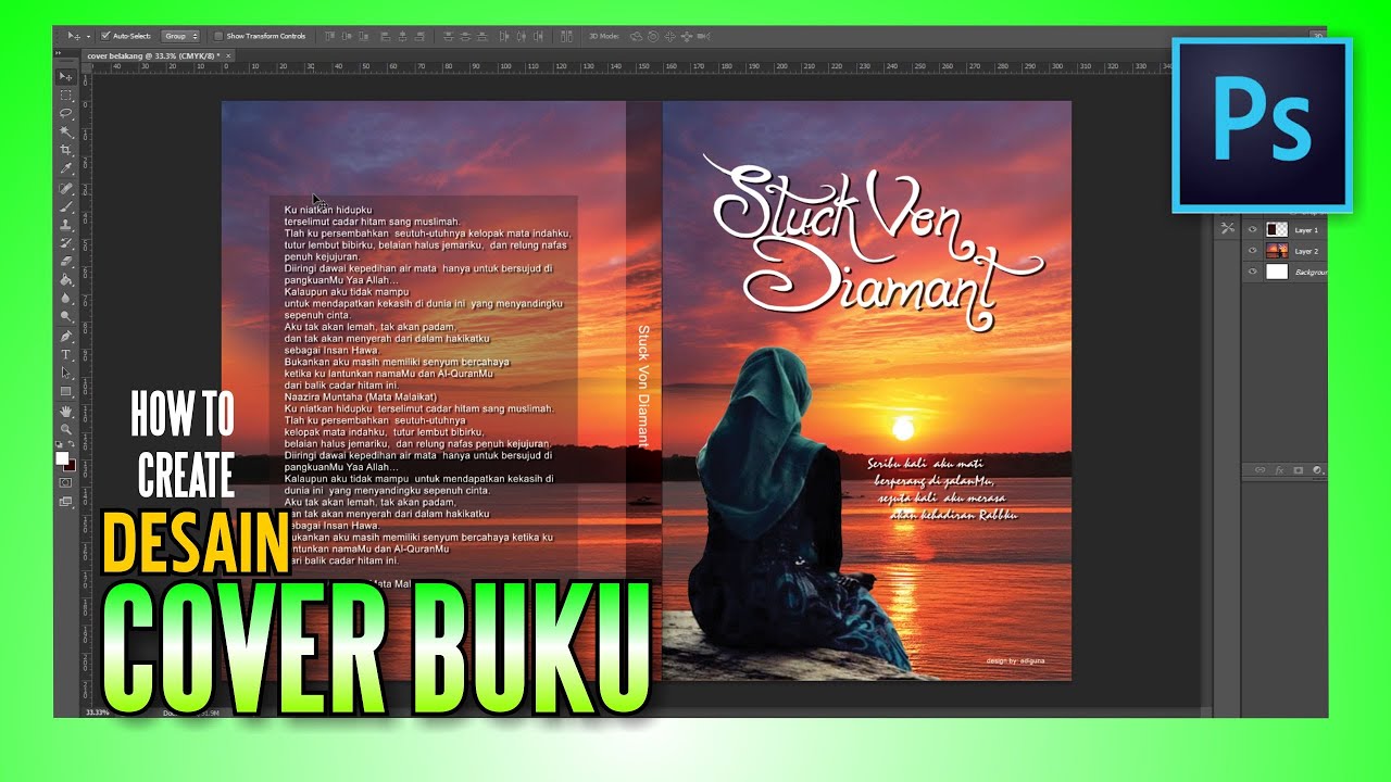  Tutorial Desain Cover Buku dengan photoshop  YouTube