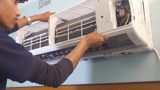 HOW TO OPEN SPLIT AC INDOOR UNIT FOR SERVICING OR CLEANIING