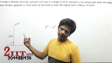 GRAVITATION ExB Q8 A body is thrown vertically upwards and rises to a height of 20m