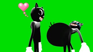 Cartoon cat big belly...? Green screen [ trevor henderson ]