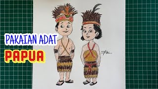 CARA MENGGAMBAR PAKAIAN ADAT PAPUA