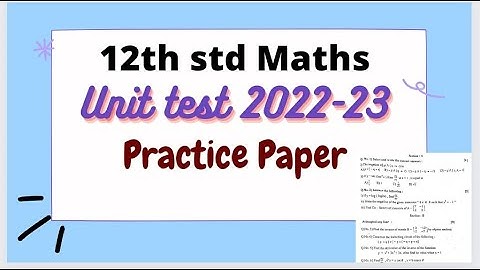 12th std Maths unit test Question Paper Maharashtra board 2022 2023 HSC unit test Question Paper