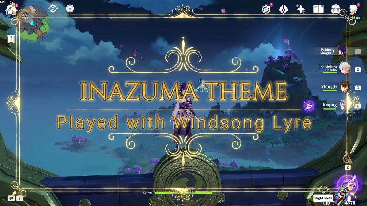 Genshin Impact Inazuma Main Theme played with the Windsong Lyre YouTube