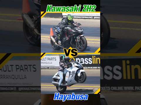 Kawasaki ZH2 🆚️ Suzuki HAYABUSA GSX-1300R 💥 Drag Race #everfullspeed #dragracing