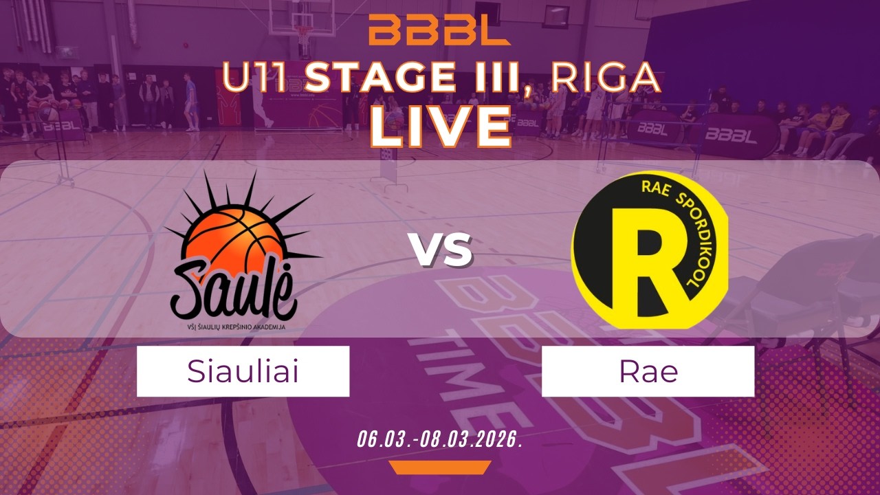 Šiauliai KA Saule 2015 vs Kiili SK/Rae SK 2015 | BBBL U11 | Stage III