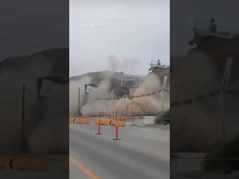 Building collapses in Tijuana, Mexico after severe landslide #Shorts