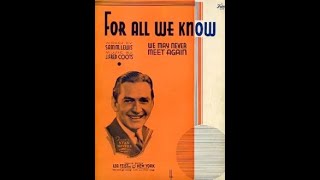 For All We Know: Original Arrangement for Solo Guitar