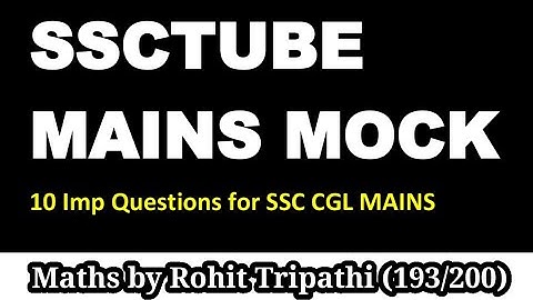 SSCTUBE SSC CGL MAINS MOCK AIT-27 SOLUTION | TOP-10 QUESTIONS