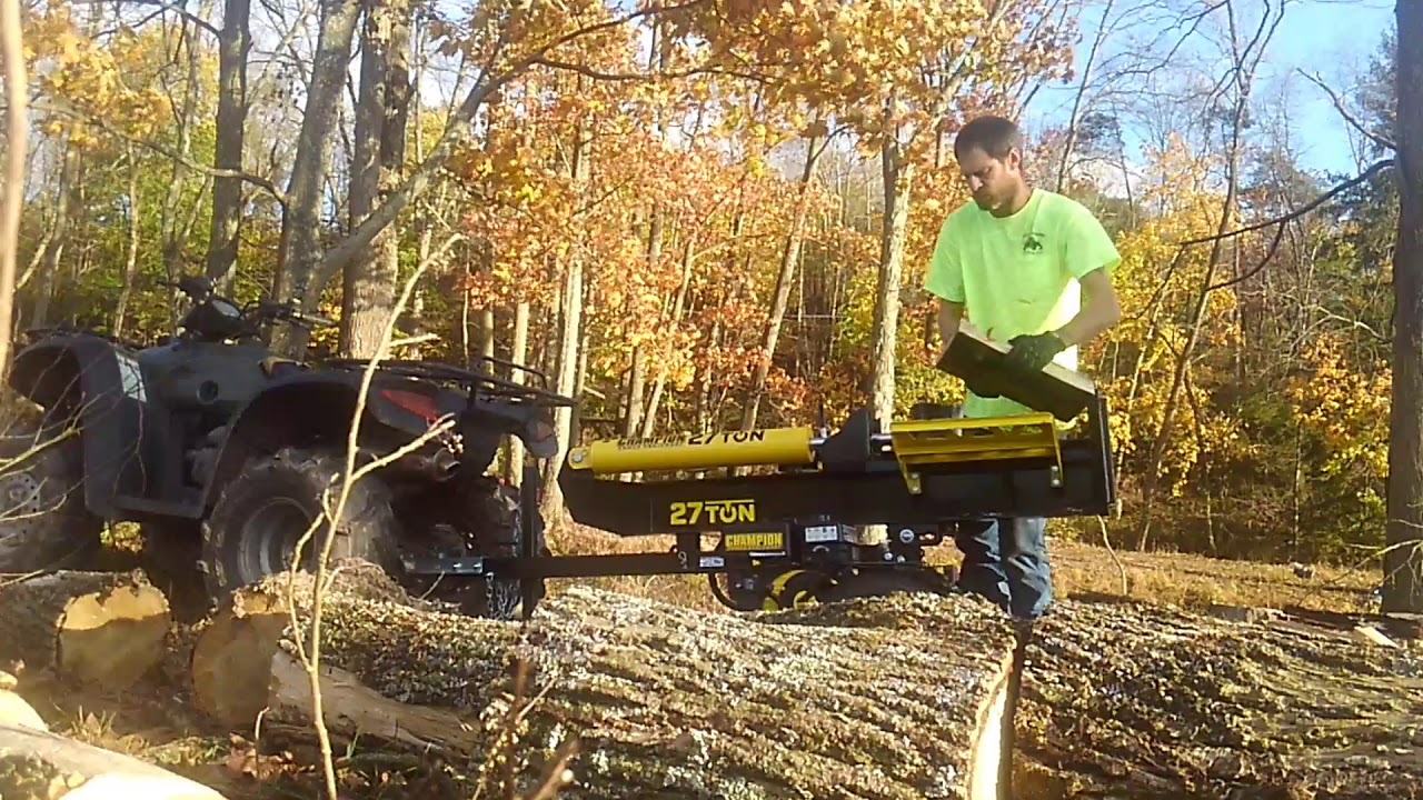 27 ton Champion Log Splitter - YouTube