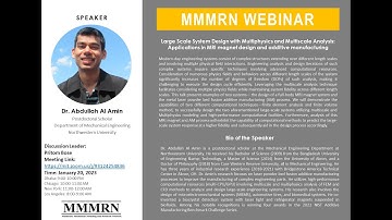 MMMRN Webinar: Large Scale System Design with Multiphysics and Multiscale Analysis