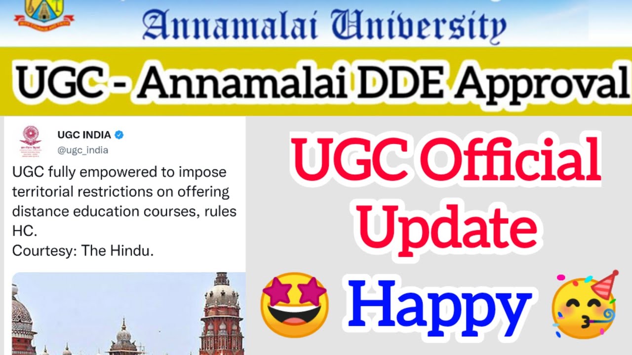 Annamalai University Distance Education Approval UGC Official Update