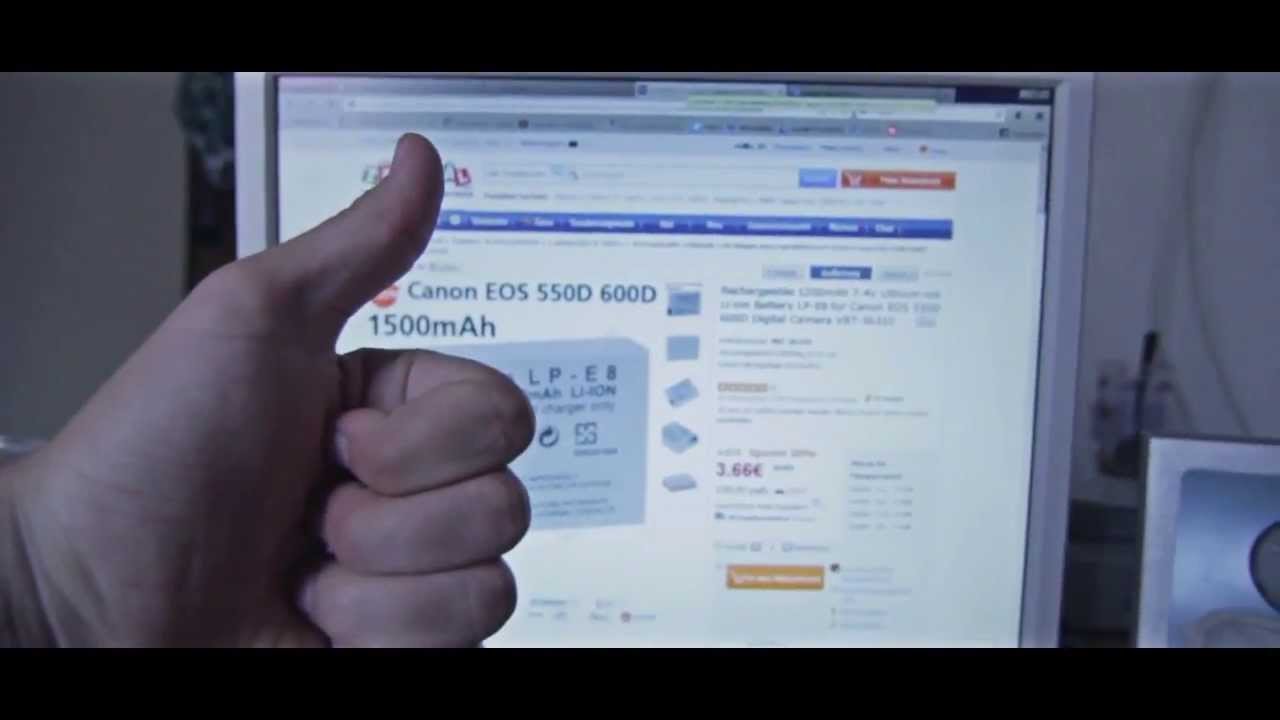 Battery LP E8 for Canon EOS 550D 600D///Video Review