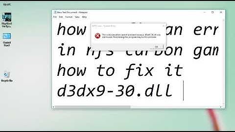 How To Fix d3dx9-30.dll was not found in nfs carbon |fix run time error |How to fix |YT Special