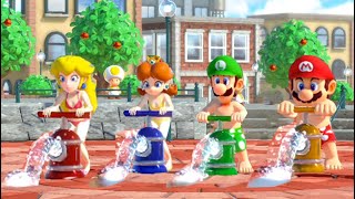 Super Mario Party - Bikini Minigame - Peach Vs Daisy Vs Luigi Vs Mario (Master Difficulty)