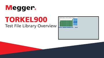 Megger TORKEL 900 Series: Test File Library Overview