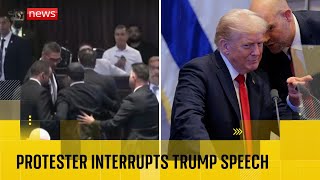 Trump's speech interrupted by left-wing Knesset members