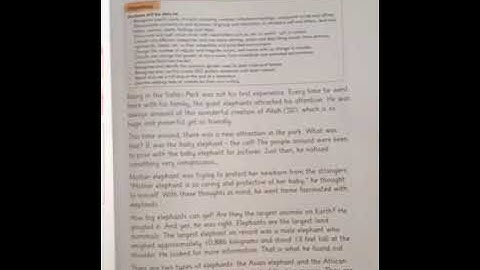 Grade 5, English, The Elephants, unit 2