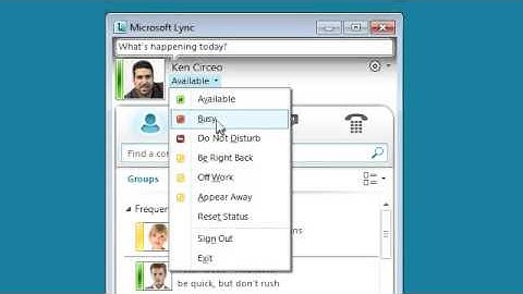 LYNC How to Change your Status