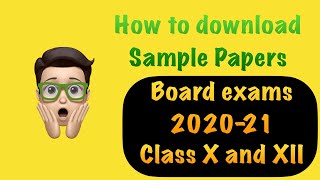 CBSE sample papers class 10 and 12 (2021 board exams)
