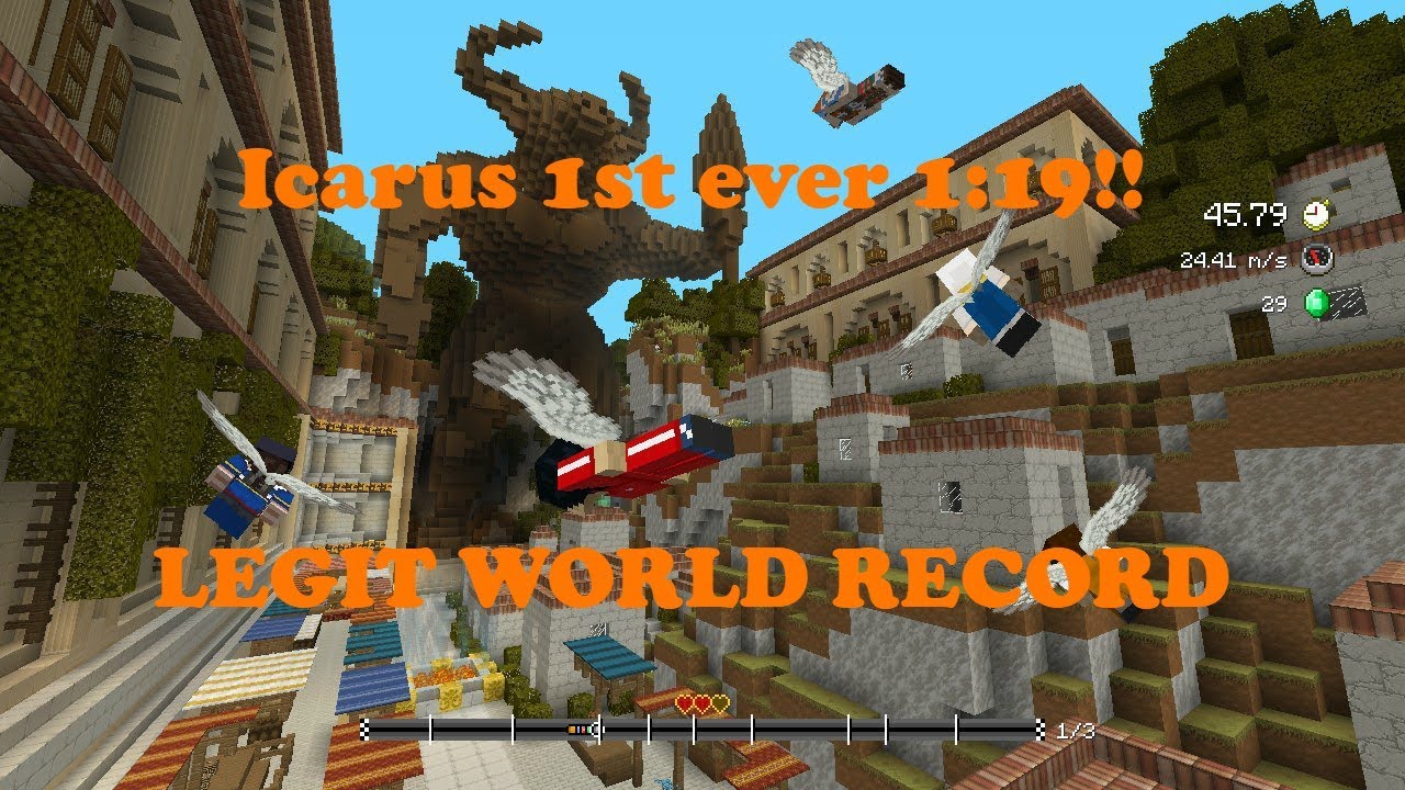 Glide - Icarus - LEGIT WORLD RECORD - 1:19:900 - Minecraft (1st ever ...