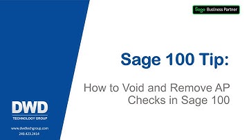 How to Void and Remove AP Checks from Sage 100