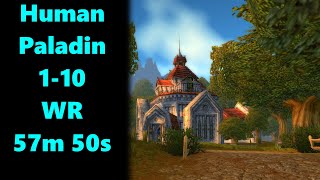 1-10 Hardcore World Record - 57m 50s - Human Paladin - Classic WoW