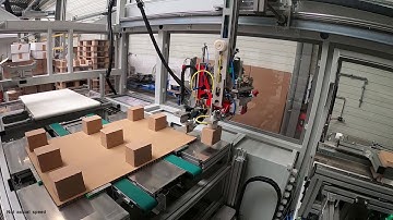 DPR200 pallet assembly robot designed to enable factories to produce their own cardboard pallets