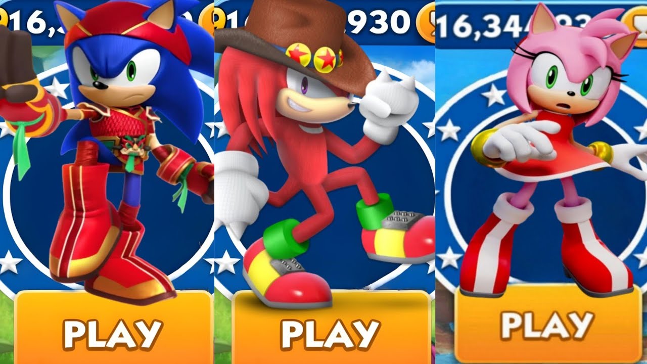 Sonic Dash - Dragonfire Sonic VS Series Knuckles VS Sonic _ Movie Sonic ...