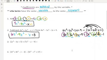 3.2 Adding, Subtracting and Multiplying Polynomials- Part 1