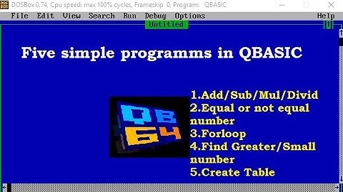 Five simple programs in QBASIC || using Arithmetic operators, If Else and Forloop