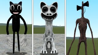 NEW SMILE WHITE CARTOON CAT VS SIREN HEAD VS CARTOON CAT AND OTHER in Garry's Mod!