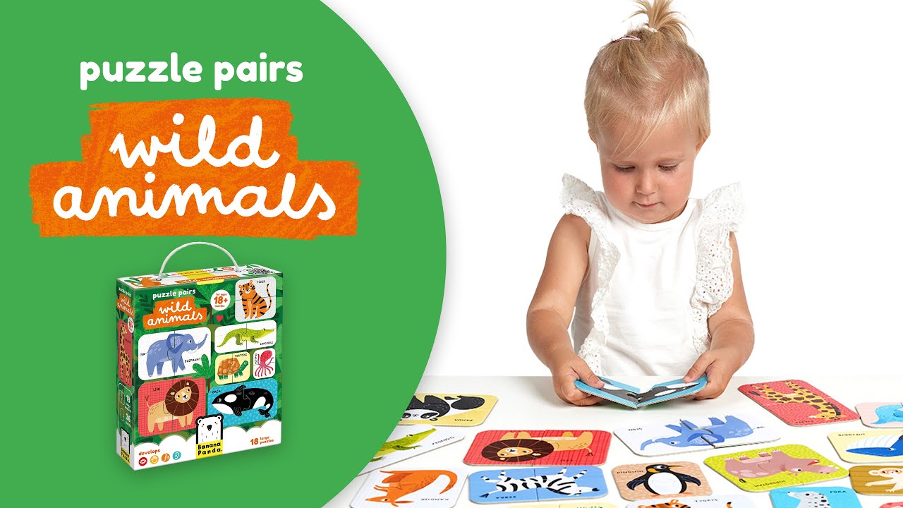 Puzzle Pairs Wild Animals - Banana Panda