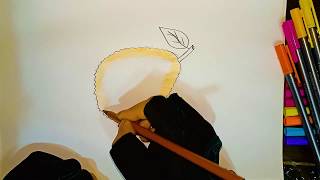 رسم الجاك فروت - الكاكايا للمبتدئين و الأطفال Drawing Jackfruit I