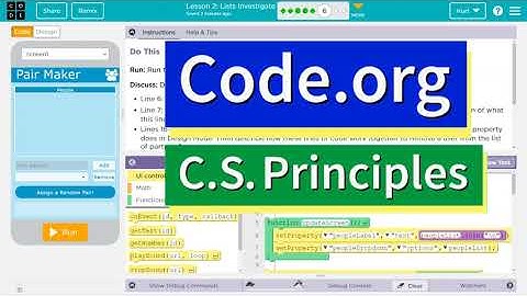 Code.org Lesson 2.3 Lists Investigate | Tutorial with Answers | Unit 6 C.S. Principles